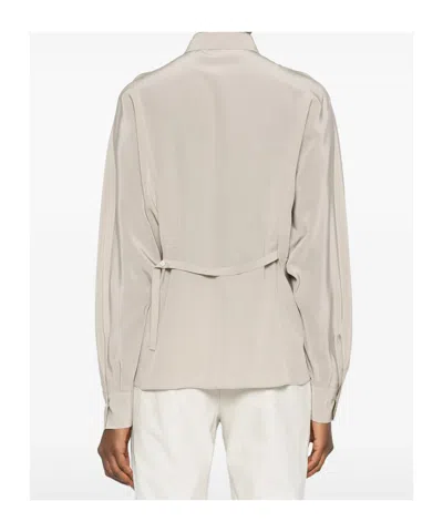 Brunello Cucinelli Pocket Button Shirt In Gray