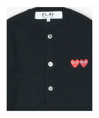 Comme Des Garçons Play Single-breasted Cardigan Sweater In Black