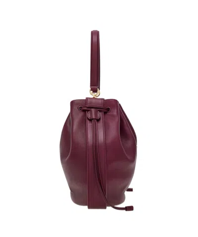 Ferragamo Hug Bucket Bag In Burgundy