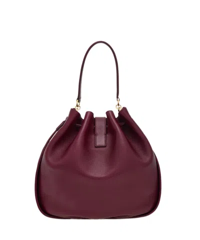 Ferragamo Hug Bucket Bag In Burgundy
