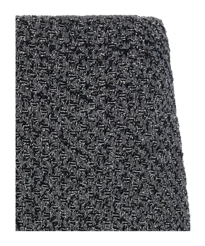 Fabiana Filippi Tweed Skirt High Waist Knee Length In Black