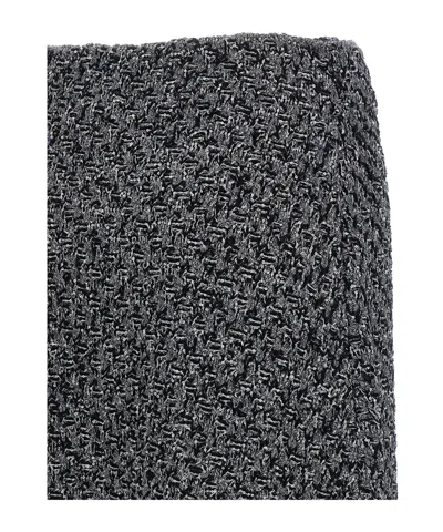 Fabiana Filippi Tweed Skirt High Waist Knee Length In Black