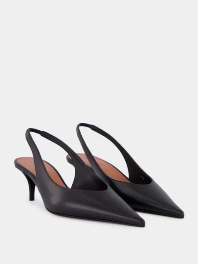 Amina Muaddi Black Anok Sling In Black