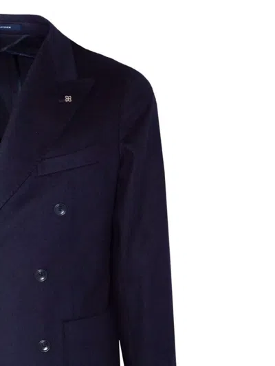 Tagliatore Double-breasted Jacket In Purple