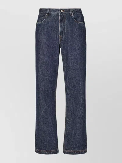Fendi Straight Leg Denim Trousers With Five Pockets In Blue