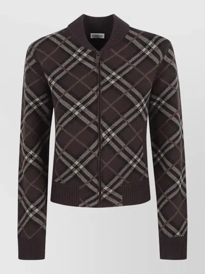 Burberry Womens Knitwear Top All Over Pattern In Brown