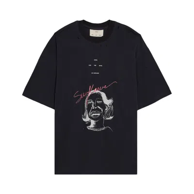 Pre-owned Song For The Mute Sunflower Oversized Tee 'navy' | Blue | Men's Size 50