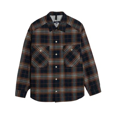 Pre-owned Comme Des Garçons Homme Deux Comme Des Garçons Homme Cotton Triple Layer Check Flannel 'brown' | Men's Size S