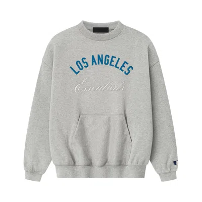 Pre-owned Essentials Fear Of God  Dodgers Sport Crewneck 'concrete Heather' | Grey | Men's Size Xxl In Gray