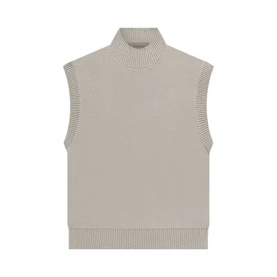 Pre-owned Essentials Fear Of God  Pullover Mockneck Vest 'seal' | Grey | Women's Size Xl In Gray
