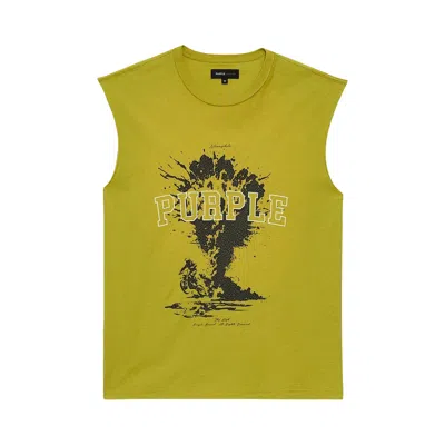 Pre-owned Purple Brand Textured Jersey Sleeveless T-shirt 'green' | Men's Size Xxl