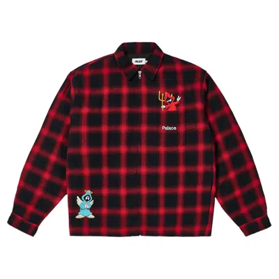 Pre-owned Palace Zip Up Shirt 'red' | Men's Size L