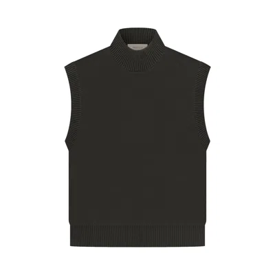Pre-owned Essentials Fear Of God  Pullover Mockneck Vest 'off Black' | Women's Size Xl