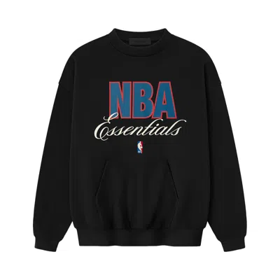 Pre-owned Essentials Fear Of God  Nba 90s Crewneck Sweatshirt 'black' | Men's Size Xl