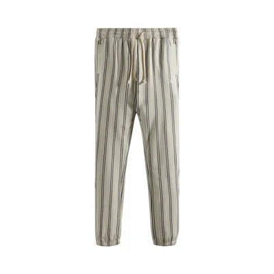 Pre-owned Kith Pinstripe Williams I Sweatpant 'waffle' | Cream | Men's Size M In White