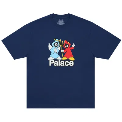 Pre-owned Palace Right And Wrong T-shirt 'navy' | Blue | Men's Size S