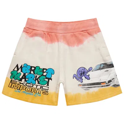 Pre-owned Market Exotic Automobile Sweatshorts 'red Yellow Tie Dye' | Multi-color | Men's Size Xl