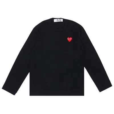 Pre-owned Comme Des Garçons Play Heart Emblem Long-sleeve Shirt 'black' | Men's Size Xxl