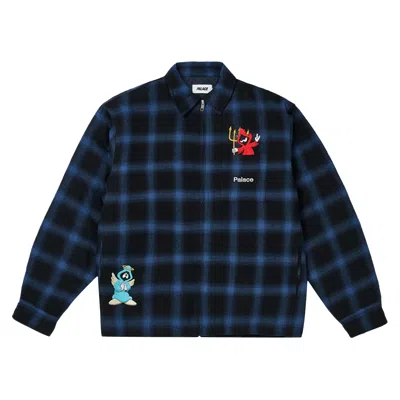 Pre-owned Palace Zip Up Shirt 'navy' | Blue | Men's Size M