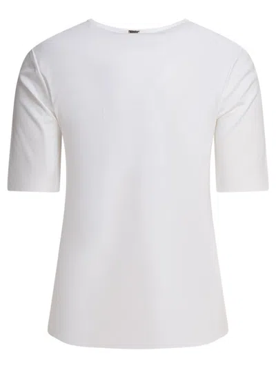 Herno T-shirt With Side Slits Button Details In White