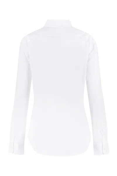 Polo Ralph Lauren Logo Embroidery Cottond Shirt In White