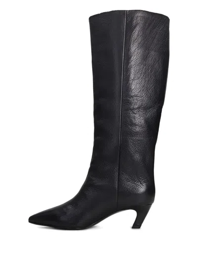 Ash Violet High Heels Boots In Black Leather In Multi