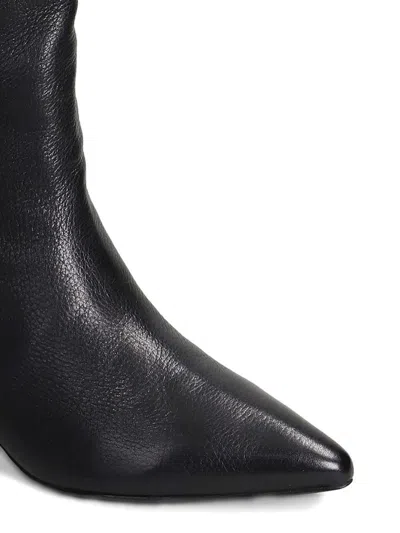 Ash Violet High Heels Boots In Black Leather In Multi