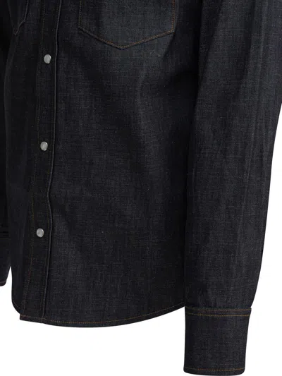 Apc Western Long-sleeved Shirt In Black