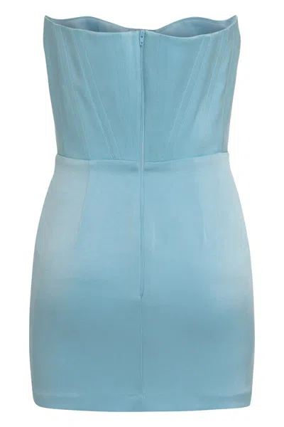 Alex Perry Mini Satin Dress In Blue