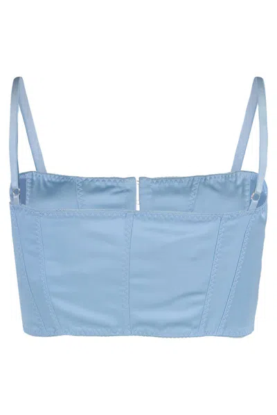 Anna October Cropped Top Above Waist Subtle Straps In Blue