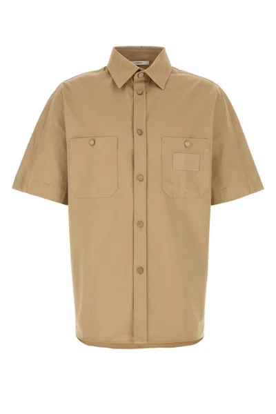 Givenchy Men Beige Cotton Shirt In Brown