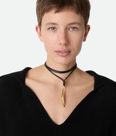 Bottega Veneta Sardine Halskette Aus Leder In Black