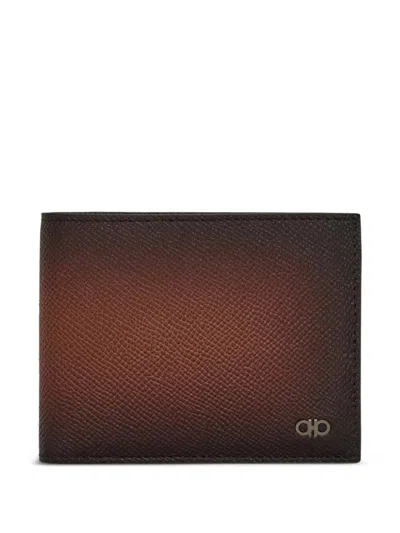 Ferragamo Leather Wallet Micro Gancio Wallets Brown In Multi
