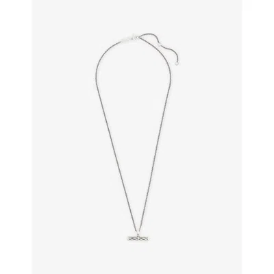Serge Denimes Mens  Helix T-bar Sterling-silver Pendant Necklace In Metallic
