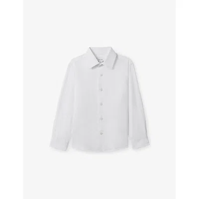 Reiss Remote Slim-fit Cotton Shirt 3-9 In White