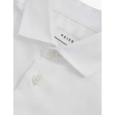 Reiss Remote Slim-fit Cotton Shirt 3-9 In White