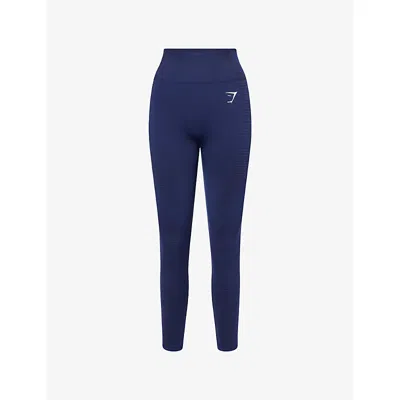 Gymshark Womens  Vital Seamless Stretch-woven Leggings In Blue