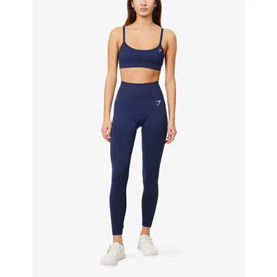 Gymshark Womens  Vital Seamless Stretch-woven Leggings In Blue