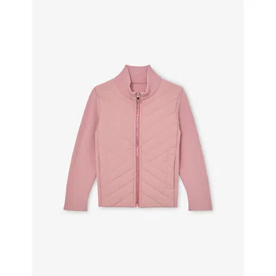 Reiss Hansel Hybrid Shell And Knitted Jacket In Pink