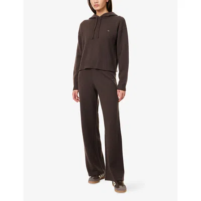 Adanola Womens  Relaxed-fit Wide-leg Wool Trousers In Brown