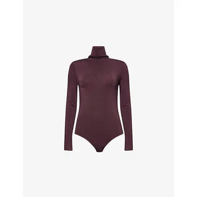 Wolford Italia S.r.l. Mens  Colorado String Stretch-woven Bodysuit In Burgundy