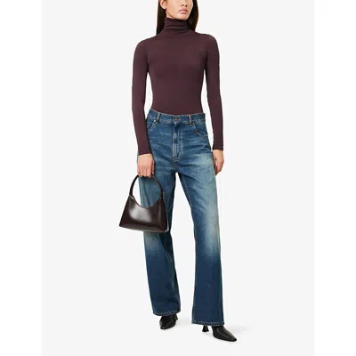 Wolford Italia S.r.l. Mens  Colorado String Stretch-woven Bodysuit In Burgundy