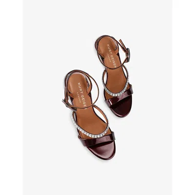 Kurt Geiger London Crystal Ankle Strap Sandal In Burgundy