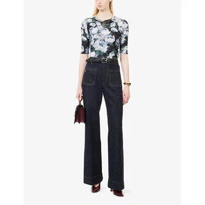 Victoria Beckham Alina High-rise Wide-leg Jeans In Blue