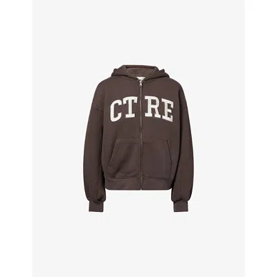 The Couture Club Womens  Ctre Applique Cotton-blend Hoody In Brown