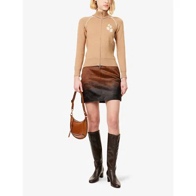Isabel Marant Étoile Womens Isabel Marant Etoile Lanya Log-pattern Knitted Top In Brown