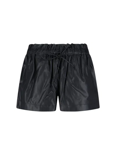 Isabel Marant Étoile Naline Paperbag Waist Faux Leather Shorts In Animal Print