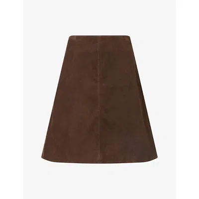 Totême Womens Toteme A-line Suede Midi Skirt In Brown