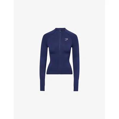Gymshark Womens  Vital Seam Stretch-woven Jacket In Blue