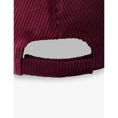 Prada Cotton Corduroy Baseball Cap In Burgundy